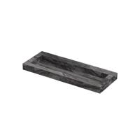 INK Pitch Wastafel keramische slab centraal met drain en front en side skirts zonder kraangat 120x45x9 Venice brown glossy