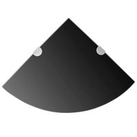 vidaXL Hoekschap met chromen dragers zwart 35x35 cm glas - thumbnail