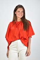 Joseph blouse Bristow verstelbare halslijn met trekkoord rood - thumbnail