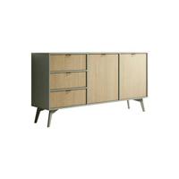 Meubella Dressoir Essence - Groen - Licht eiken - 158 cm - thumbnail