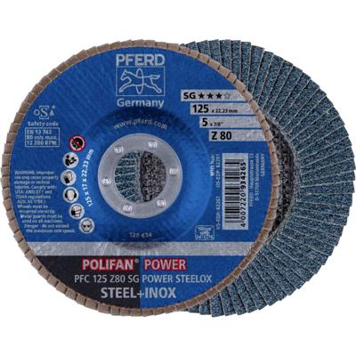 PFERD TOOLS 67788126 PFC 125 Z 80 SG POWER STEELOX Lamellenschijf Diameter 125 mm Boordiameter 22.23 mm RVS, Staal 10 stuk(s)