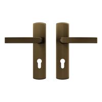 AXA AXA Curve klik deurkruk Blok op schild profielcilindergat 72mm - aluminium/brons AXA AXA Curve klik deurkruk Blok op schild profielcilindergat 72mm - aluminium/brons