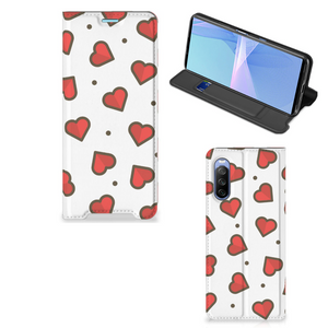 Sony Xperia 10 III Hoesje met Magneet Hearts