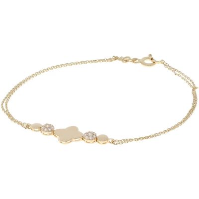 Glow 204.2671.00 Armband Klaver geelgoud-zirconia wit 19 cm