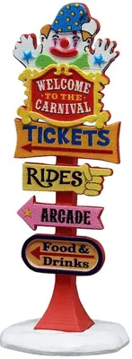 Lemax carnival welcome sign kerstdorp accessoire Carnival 2025