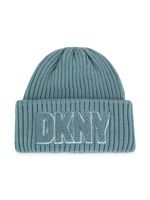 Dkny Kids bonnet nervuré à patch logo - Bleu - thumbnail