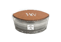 WoodWick Geurkaars Ellipse Trilogy Warm Woods - 9 cm / 19 cm - Geurkaars in Glas - Houten Lont