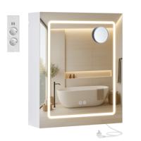 Spiegelkast met verlichting en vergrotende spiegel voor badkamer, 50 x 60 cm