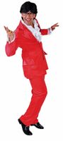 Kostuum rood velours stretch - thumbnail