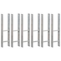 Grondankers 6 st 14x6x60 cm gegalvaniseerd staal zilverkleurig
