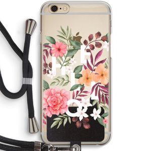 Hello in flowers: iPhone 6 / 6S Transparant Hoesje met koord