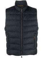 Moorer gilet matelassé à fermeture zippée - Bleu