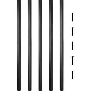 VEVOR Naadloze Aluminium Plein Buis 66,0 cm Aluminium Buis Zwart Aluminium Plein Balusters een Mooie Veilige Omgeving Bieden voor Uw Terras Achtertuin Veranda Balkon en Andere Binnen of Buitenruimtes