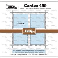 Crealies • vierkant postzegelvel susan met 4 vierkanten