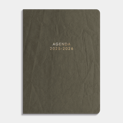 A6 Agenda 2025 - 2026 Washed Kraft Groen