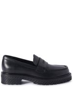 Off-White Military logo-debossed leather loafers - Noir