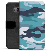 Samsung Galaxy S8 Premium Portemonnee Hoesje - Blauw Camouflage