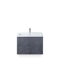 Vogue Badmeubelset 80 cm - Greeplijst in kleur - Beton Antraciet - Keramische Wastafel Wit 1 kraangat