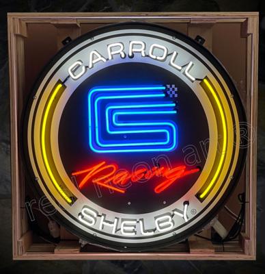 Carroll Shelby Racing Neon Verlichting XL In Metalen Bak 92 cm - Wit, Rood, Blauw, Geel