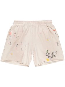 GALLERY DEPT. short de sport à effet taches de peinture - Blanc