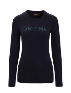 Icebreaker 200 Oasis Moon Phase Crewe Dames Shirt Midnight Navy XL