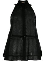 Alaïa Pre-Owned sheer drawstring sleeveless shirt - Noir - thumbnail