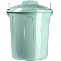 Plasticforte Afvalemmer met deksel - 2x stuks - mintgroen - 21L - kunststof - 42,5 cm