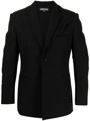 Sankuanz blazer en laine à simple boutonnage - Noir