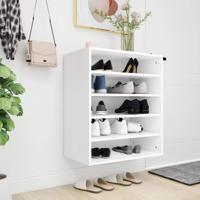 Schoenenkast 60x35x70 cm bewerkt hout wit