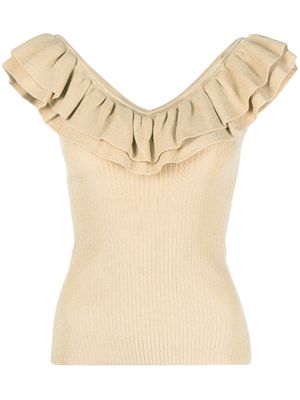 ZIMMERMANN haut volanté à design sans manches - Tons neutres