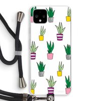 Sanseveria: Pixel 4 XL Transparant Hoesje met koord