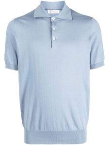 Brunello Cucinelli polo en coton à manches courtes - Bleu