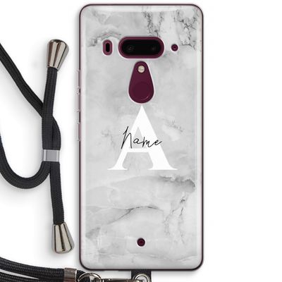 Ivory Marble: HTC U12+ Transparant Hoesje met koord
