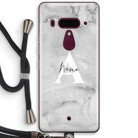Ivory Marble: HTC U12+ Transparant Hoesje met koord