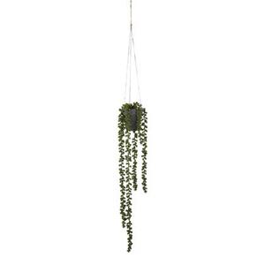 Mica Decorations Senecio Kunst Hangplant - H56 x Ø9 cm - Groen