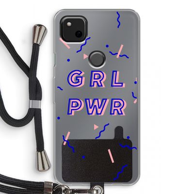 GRL PWR: Pixel 4a Transparant Hoesje met koord