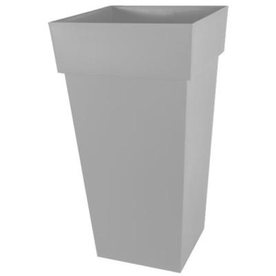 Eda Bloempot Toscane - vierkant - kunststof - grijs - L43 x B43 x H80 cm - 98 liter