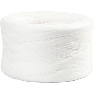 Creativ Company Papier raffia garen, b: 7-8 mm, wit, 100 m/ 1 rol