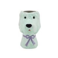 Vaas - Bloemvaas Hond - Mint/Lila - 13x14x21 cm