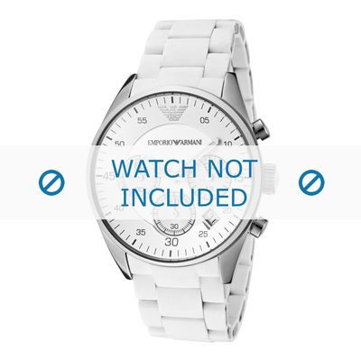 Armani horlogeband AR5867 Silicoon Wit 20mm