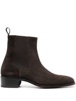 TOM FORD 40mm square-toe leather boots - Marron