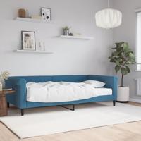 Slaapbank met matras 100x200 cm fluweel blauw