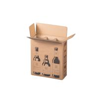Flesverzenddoos voor 3 bierflessen 255 x 88 x 288 mm | 5 stuks