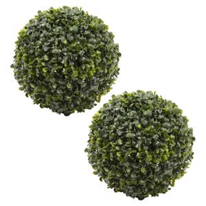 2x stuks buxus bol kunstplanten - klein - D22 cm - groen - kunststof