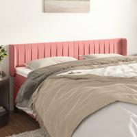 Hoofdbord met randen 163x16x78/88 cm fluweel roze