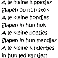 Alle kleine kippetjes - Muursticker