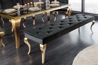 Design bank MODERN BAROK 175cm zwart fluweel goud roestvrij staal - 43386