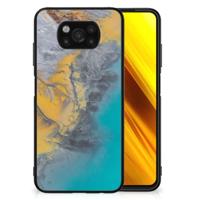 Xiaomi Poco X3 | X3 Pro Marmeren Print Telefoonhoesje Marble Blue Gold