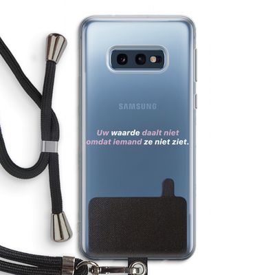 uw waarde daalt niet: Samsung Galaxy S10e Transparant Hoesje met koord