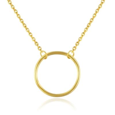 Elenza Goudkleurige Ketting met Cirkel Hanger in 925 Sterling Zilver
